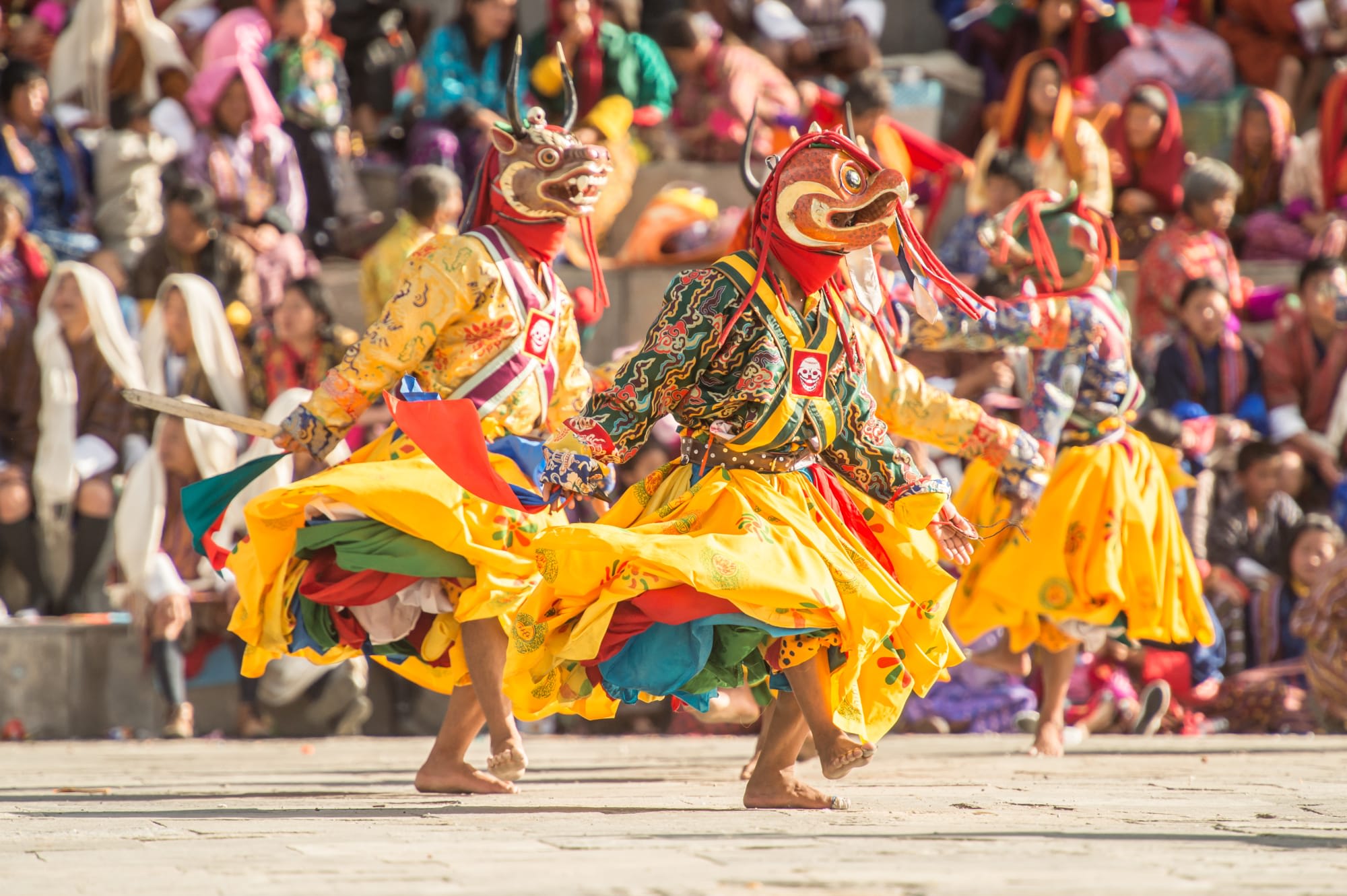 Bhutan Aktiv ab Paro: Bhutan Thimphu Traditionelle Tänzer
