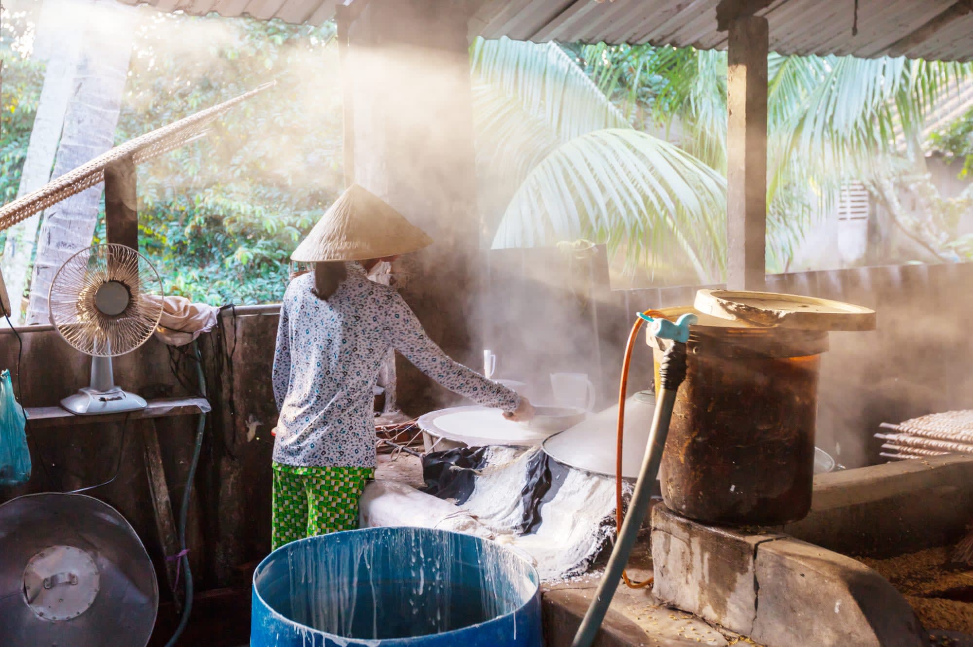 Faszinierendes Mekong Delta ab Saigon: Vietnam Reisnudelfabrik