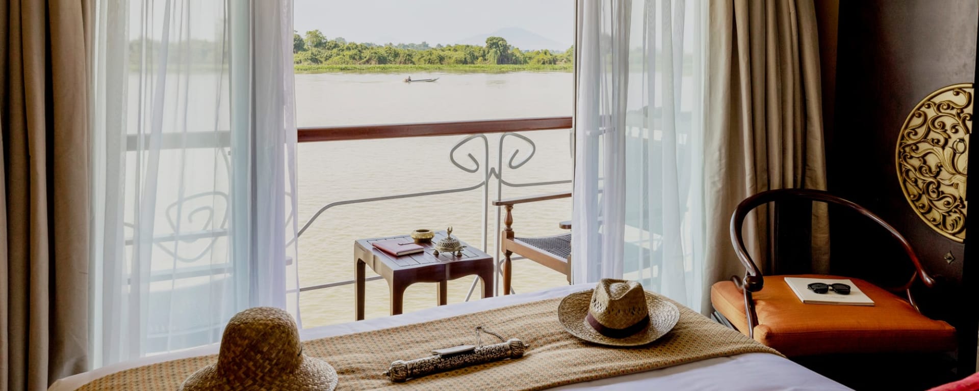Flusskreuzfahrt Heritage Line, REP-PNH 5T/4N ab Siem Reap: Heritage Line Jayavarman Deluxe-Kabine