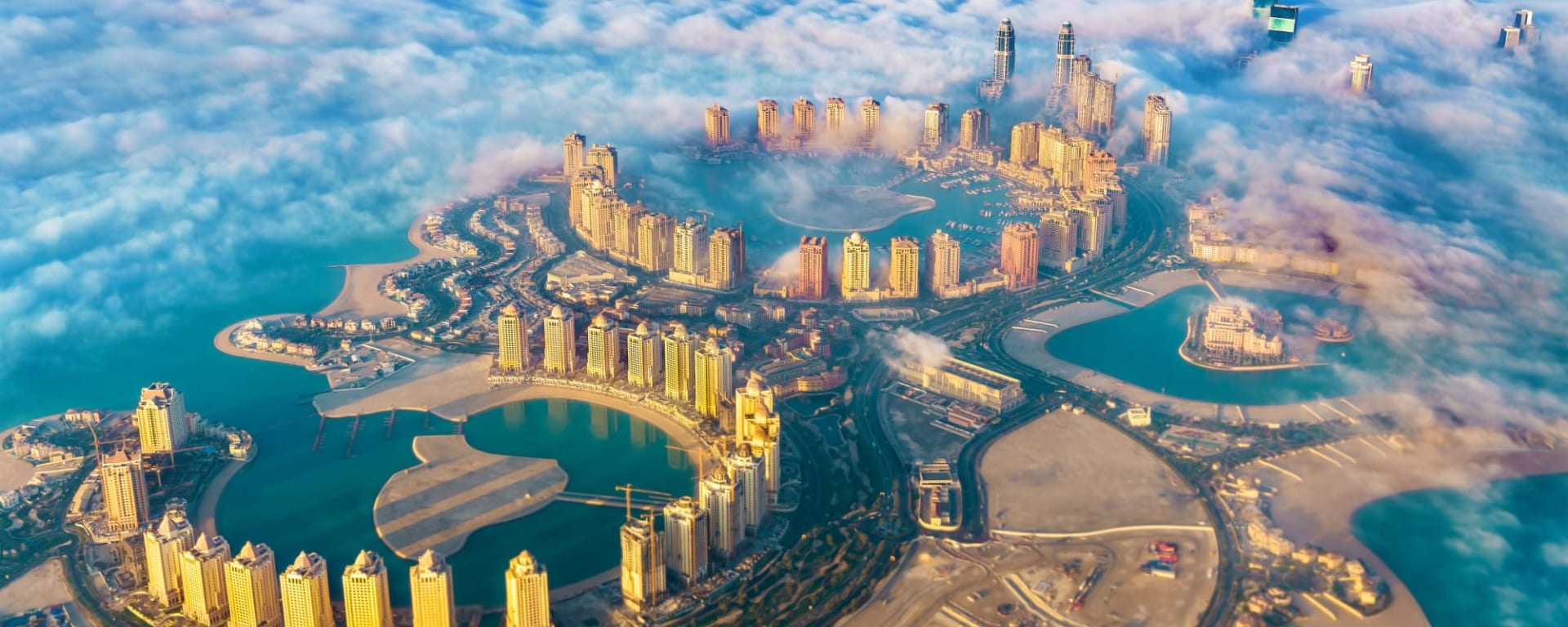 Qatar entdecken ab Doha: Qatar Doha The Pearl Morgennebel