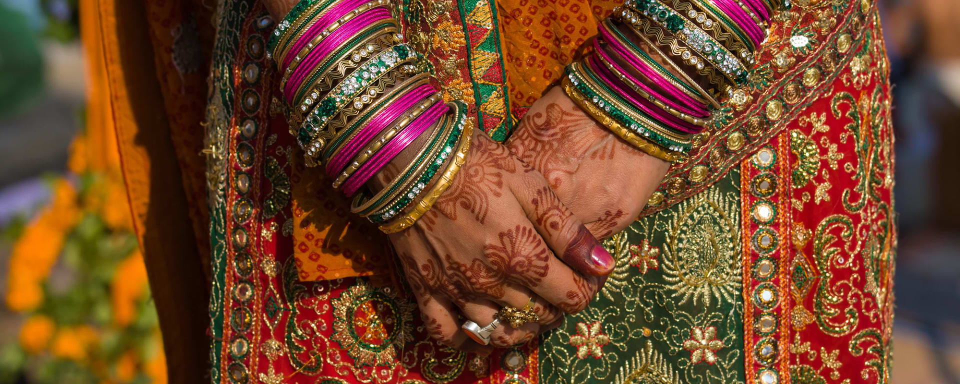 Goldenes Dreieck intensiv ab Delhi: Indien Henna und Armreifen