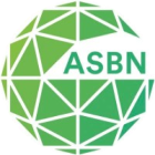 ASBN Globe-like logo with grid and text, serving as a branding container.