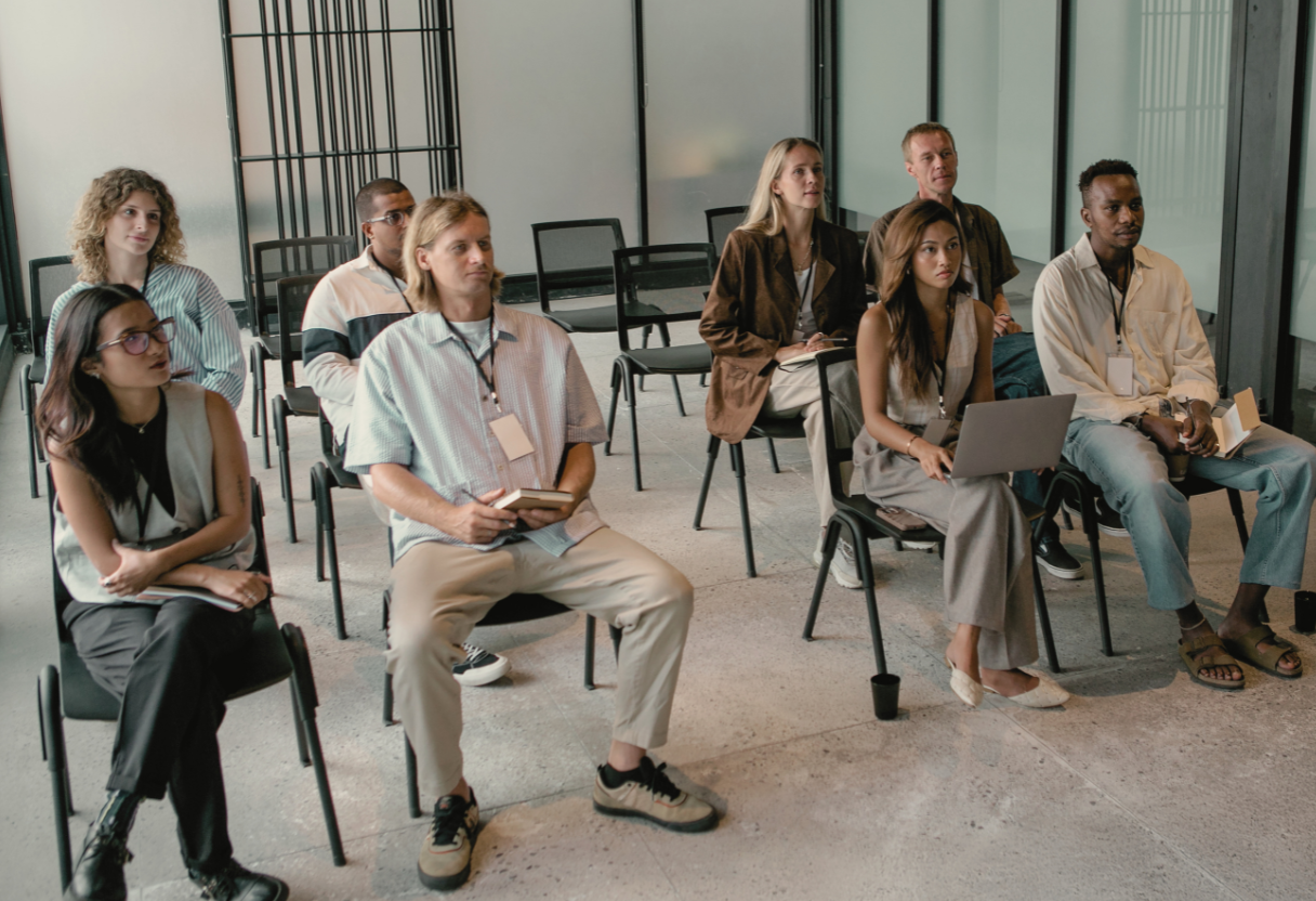 image of team member explaining a conservation project