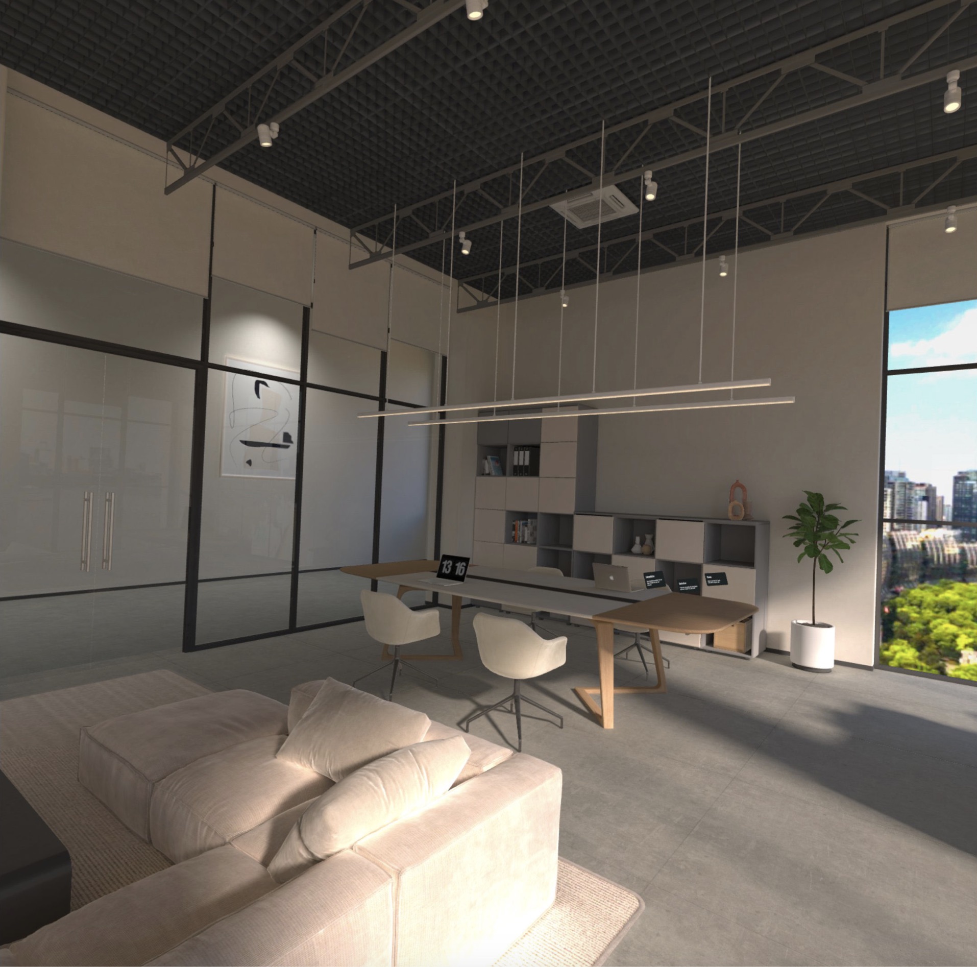 Multiplayer VR office for Luxottica in real-time 3D, built by Wide VR