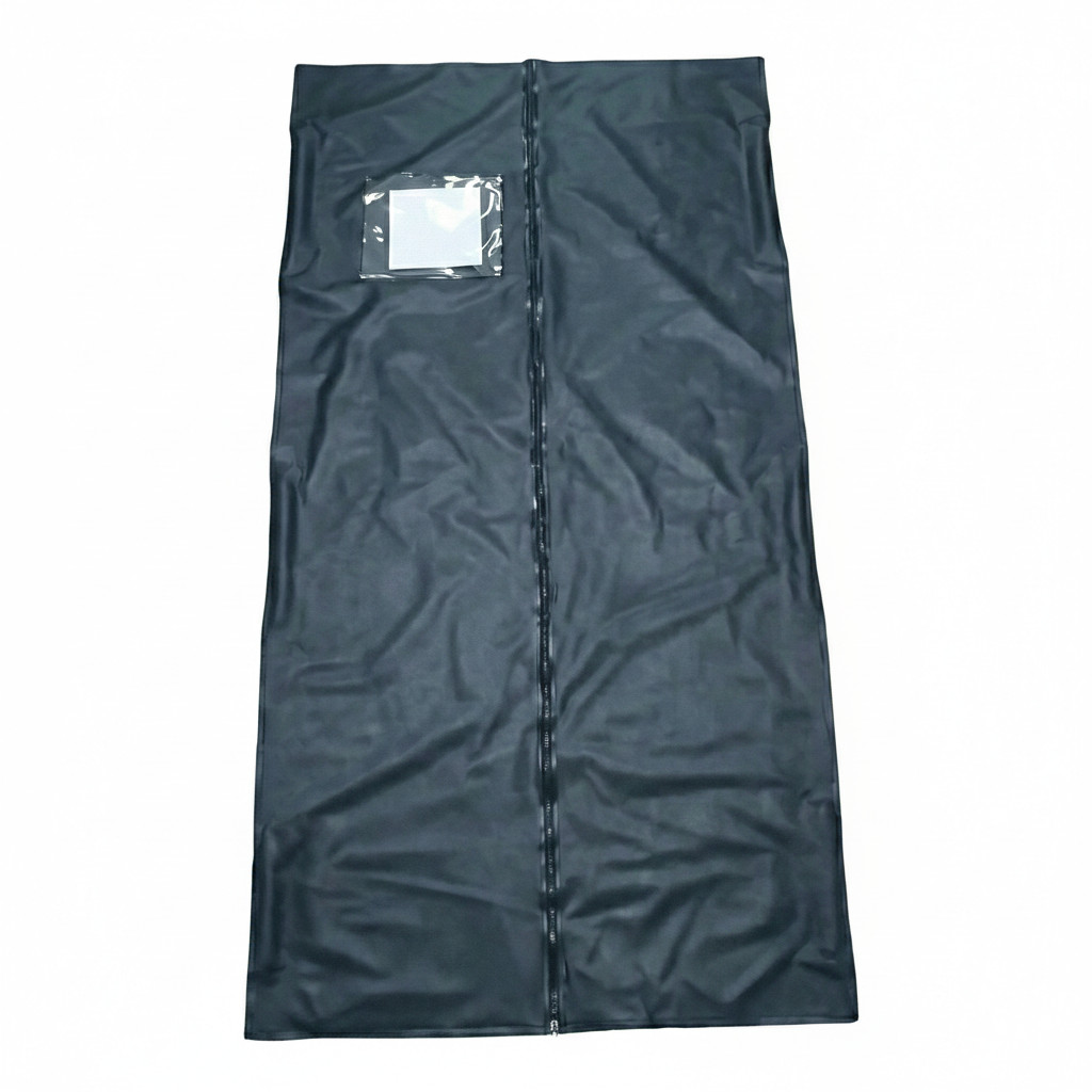 Long black padded carrying case with multiple handles and a central zipper.