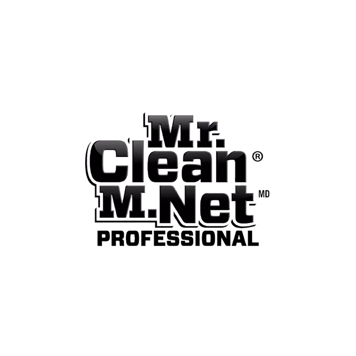 Mr. Clean M. Net Professional logo in black and white.