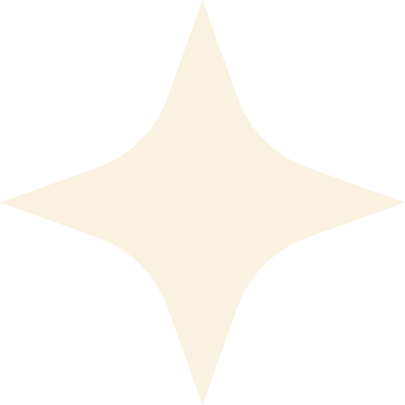 Symmetrical four-pointed star shape with curved edges in light cream color on transparent background.