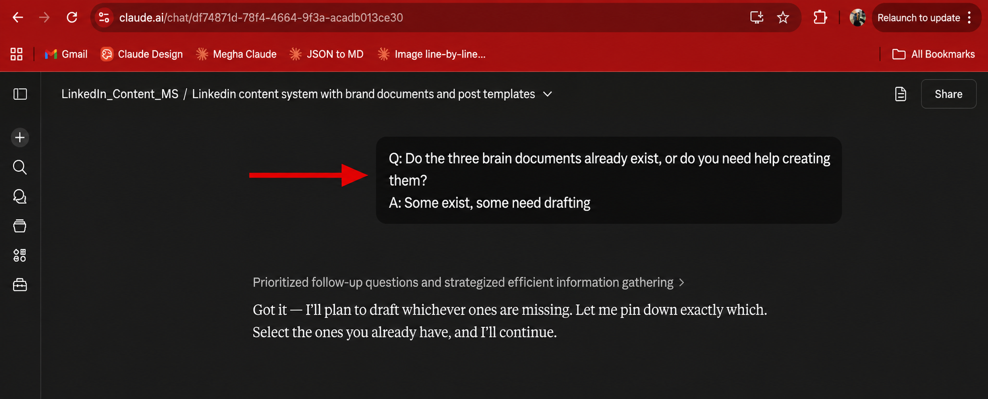 Screenshot of Claude chat 3