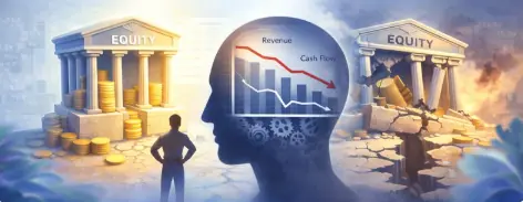Visual showing strong equity base masking weak operating performance