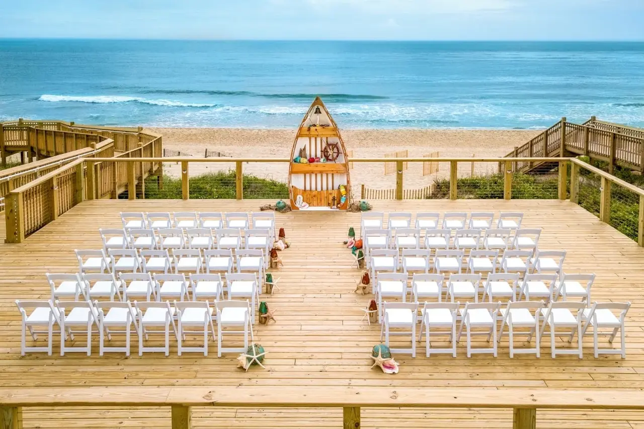 Ramada Plaza Nags Head Ceremony Setup on Deck