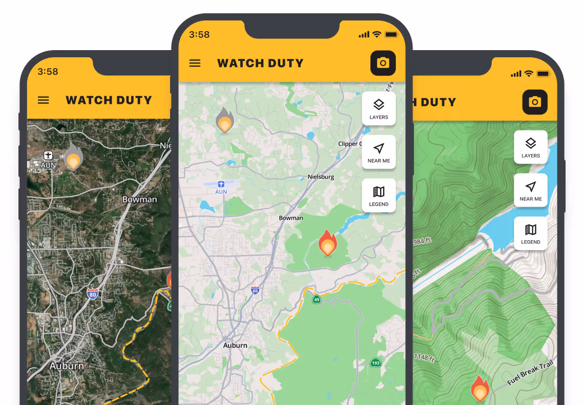 New satellite and topographic maps and Texas emergency deployment