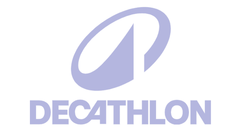 Decathlon logo with stylized letter D above the company name in uppercase letters.