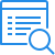 Blue document icon with a magnifying glass representing search or review.