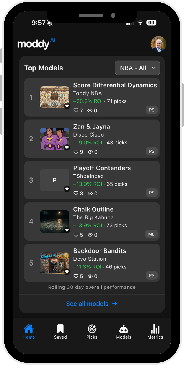 Mobile sports betting app screen showing prop bet details