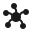 Black mind map icon with connected nodes on transparent background.