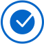 Check mark in Moddy blue