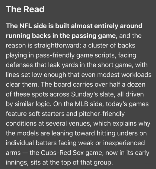 The Read portion of Moddy app screen