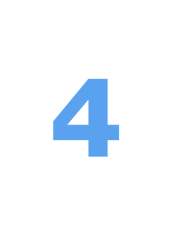 Blue number 4 centered inside a white circle with a slight shadow effect.