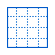 Blue square grid of dots, representing a data feed.