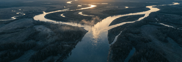 multiple rivers flowing into one, illustrating that ensemble modeling improves prediction accuracy