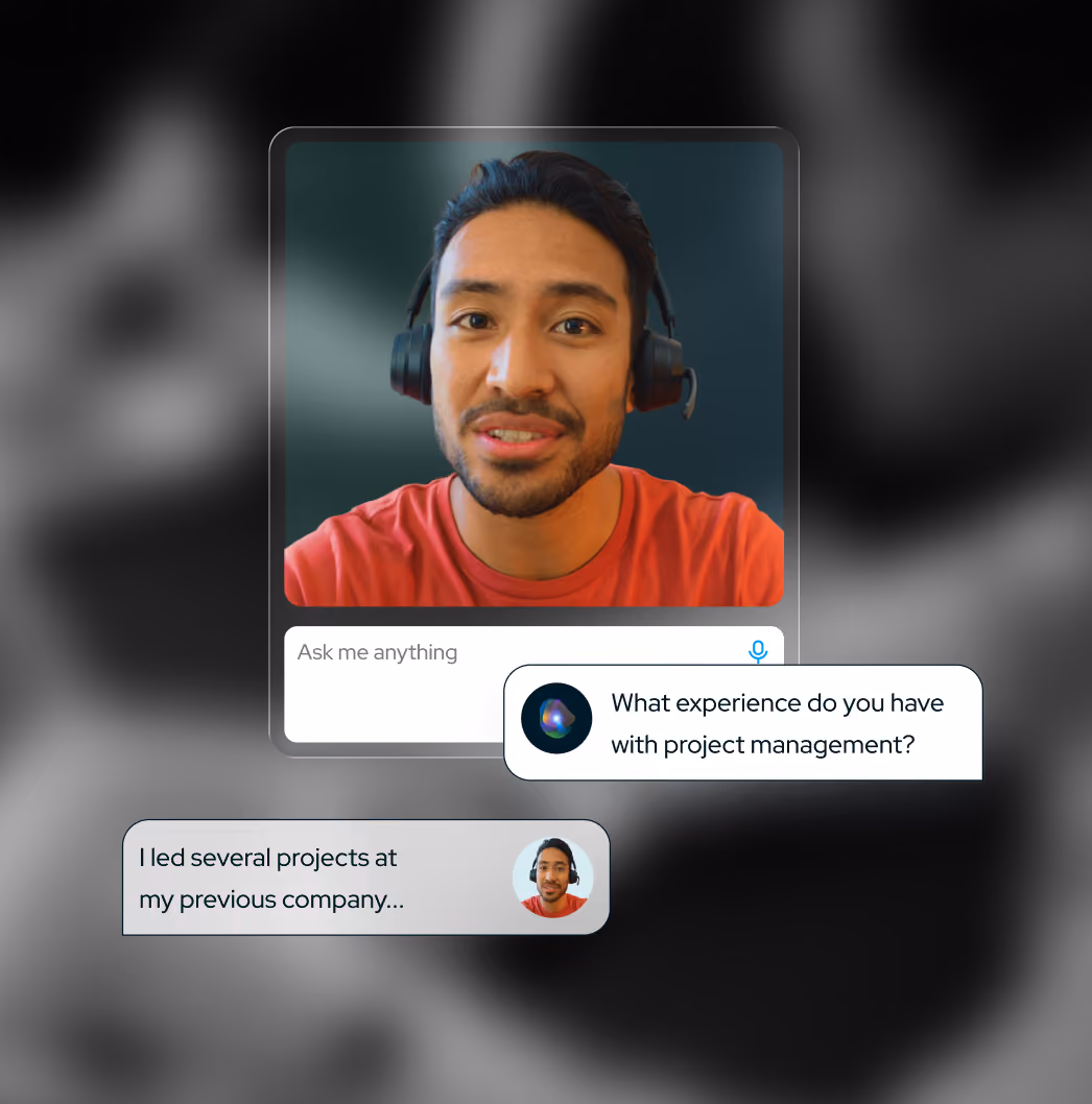 Voice command interface requesting creative problem-solvers with startup grit and a donut chart showing 150 top candidates divided by source: inbound applicants, ATS, internal employees, CRM, employee referrals, and alumni.