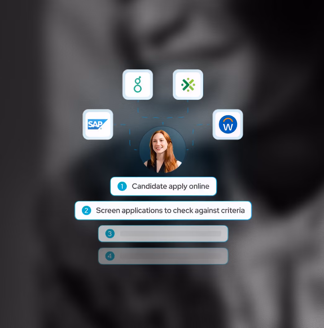 User interface showing candidate Timothy Jones, Principal Engineer applying for Software Engineer in San Francisco, with progress on must-have and nice-to-have skills categories.