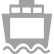 Black and gray icon of a factory with two chimneys emitting no smoke.