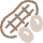 Two whole peanuts and two peanut halves on a white surface.
