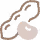 Wooden rosary beads with a detailed silver cross pendant on a light background.