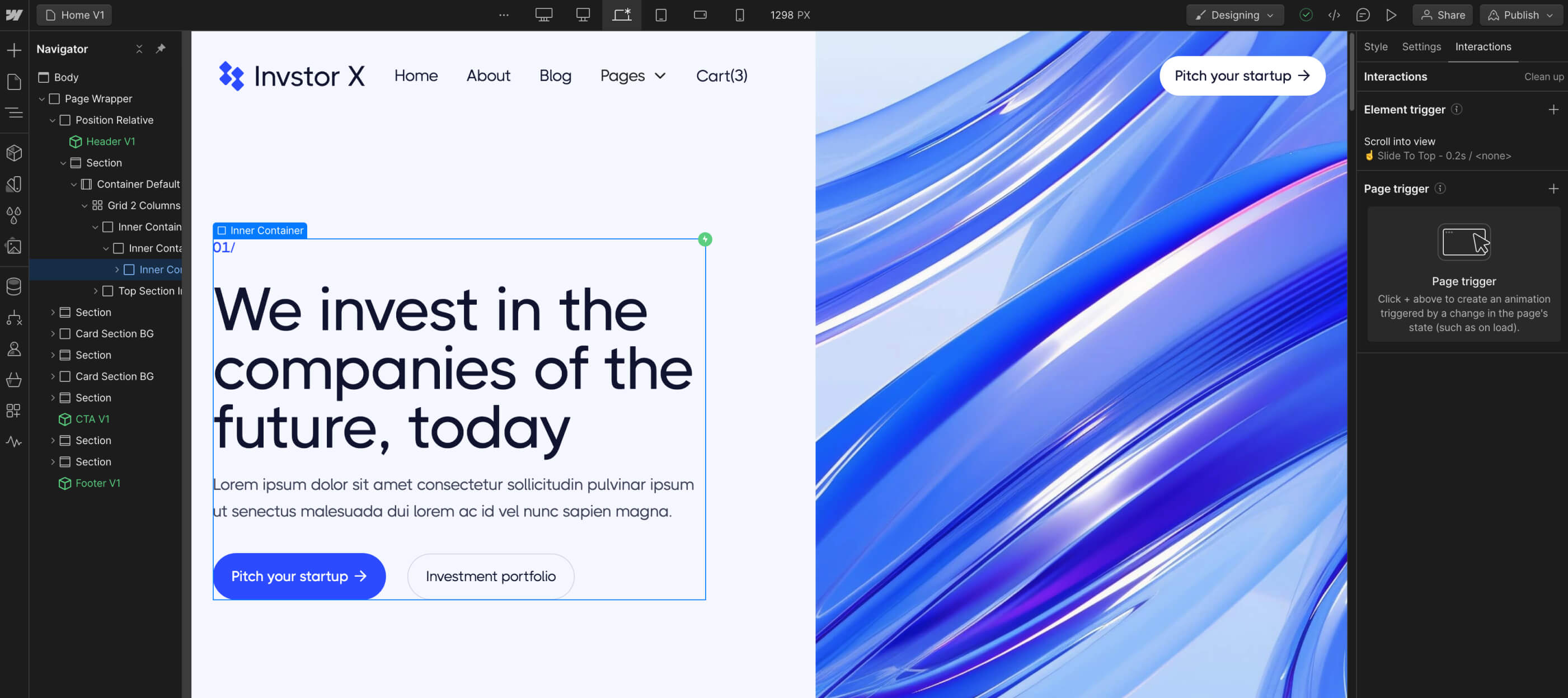 Animations - Invstor X Webflow Template
