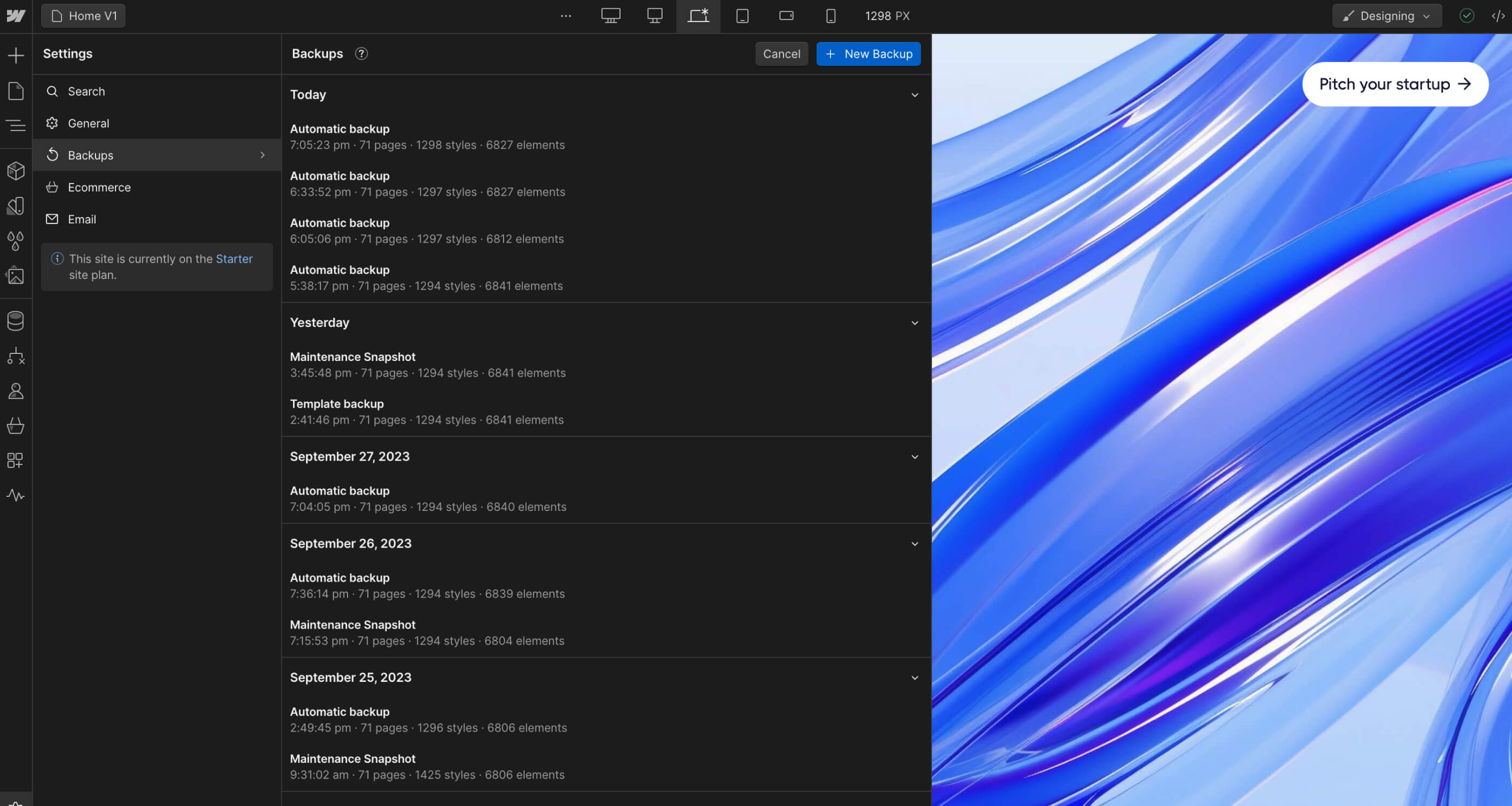 Backups - Invstor X Webflow Template