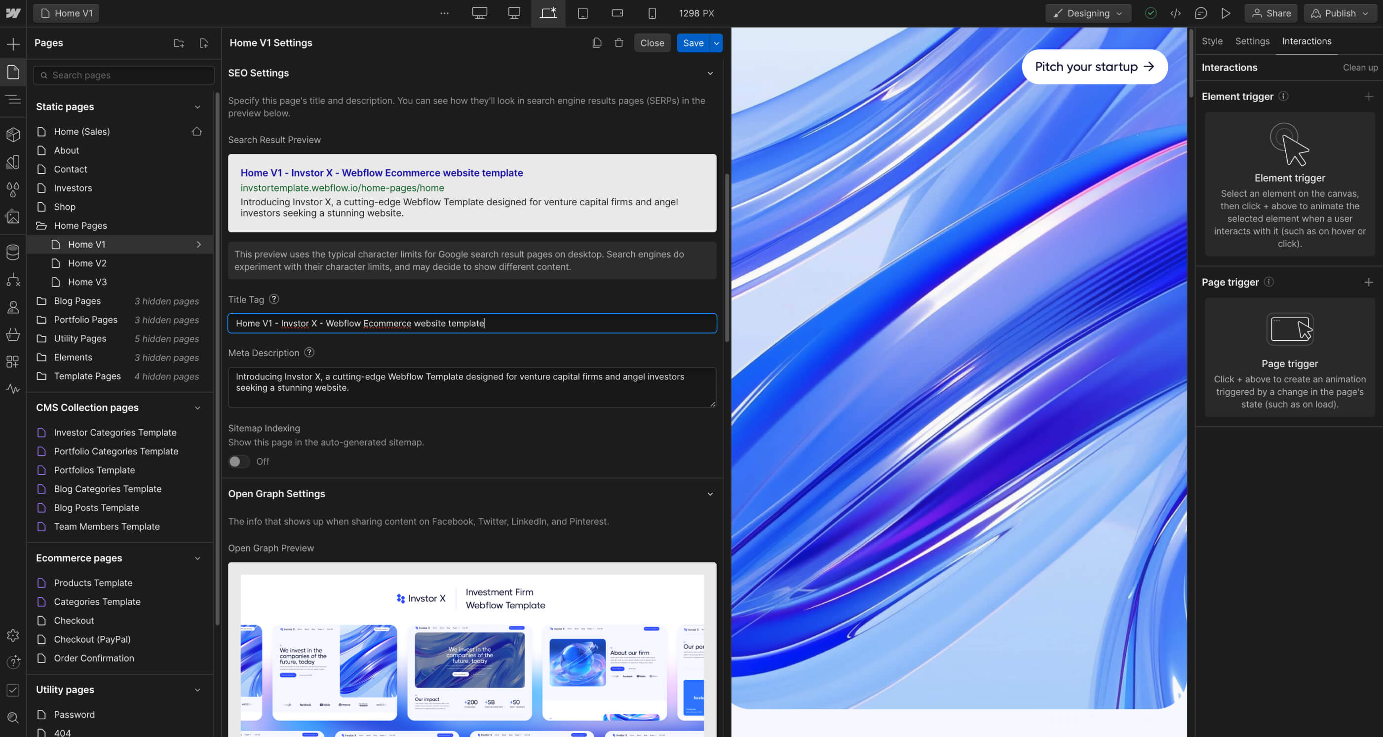 SEO - Invstor X Webflow Template