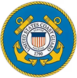 Seal of the United States Coast Guard featuring an eagle, shield, two crossed anchors, and the year 1790.