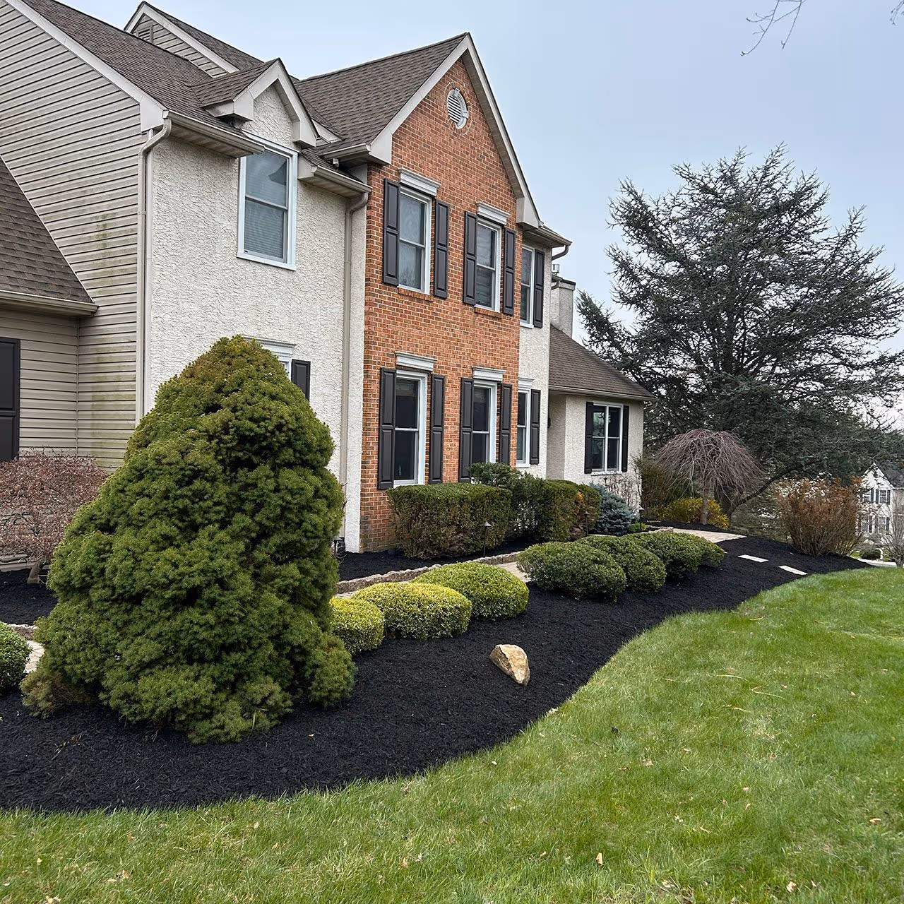 Professional shrub trimming and bed maintenance near me