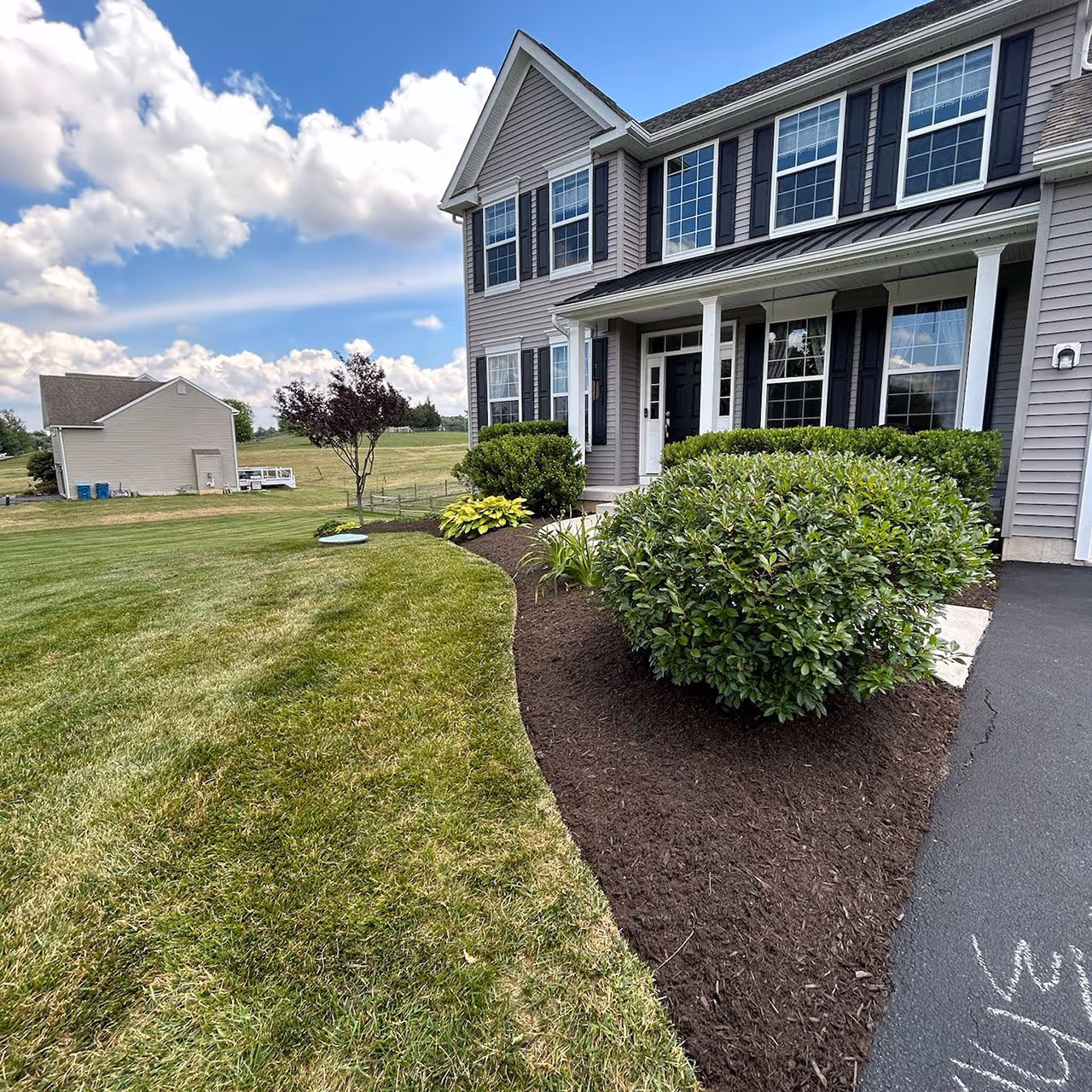 Front yard landscaping transformation in Oxford, PA