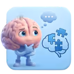 "Link", a cartoon brain character, holding chin with speech bubble and a brain puzzle icon.