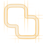 Two interlocking gold rings with sparkling accents on a white background.