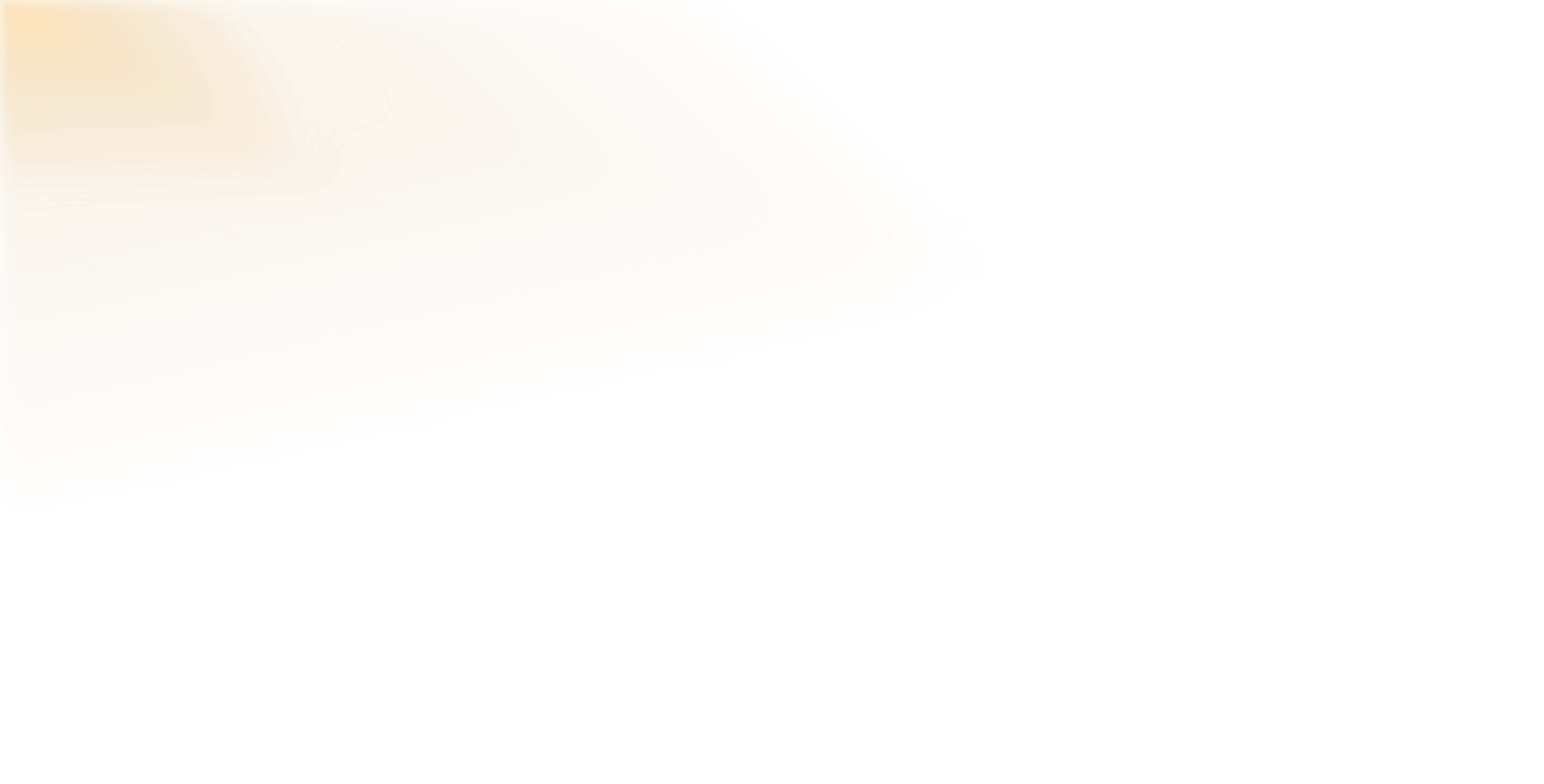 Soft glowing orange-yellow abstract shape with rounded corners on black background.