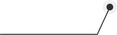 Simple horizontal line with an angled segment ending in a filled circular dot.