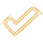 Golden checkmark icon with sparkling effects on a white background.