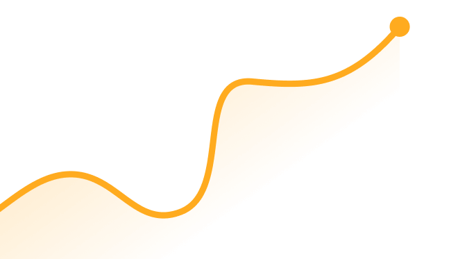 Abstract orange wavy line with a rounded end dot on a transparent background.
