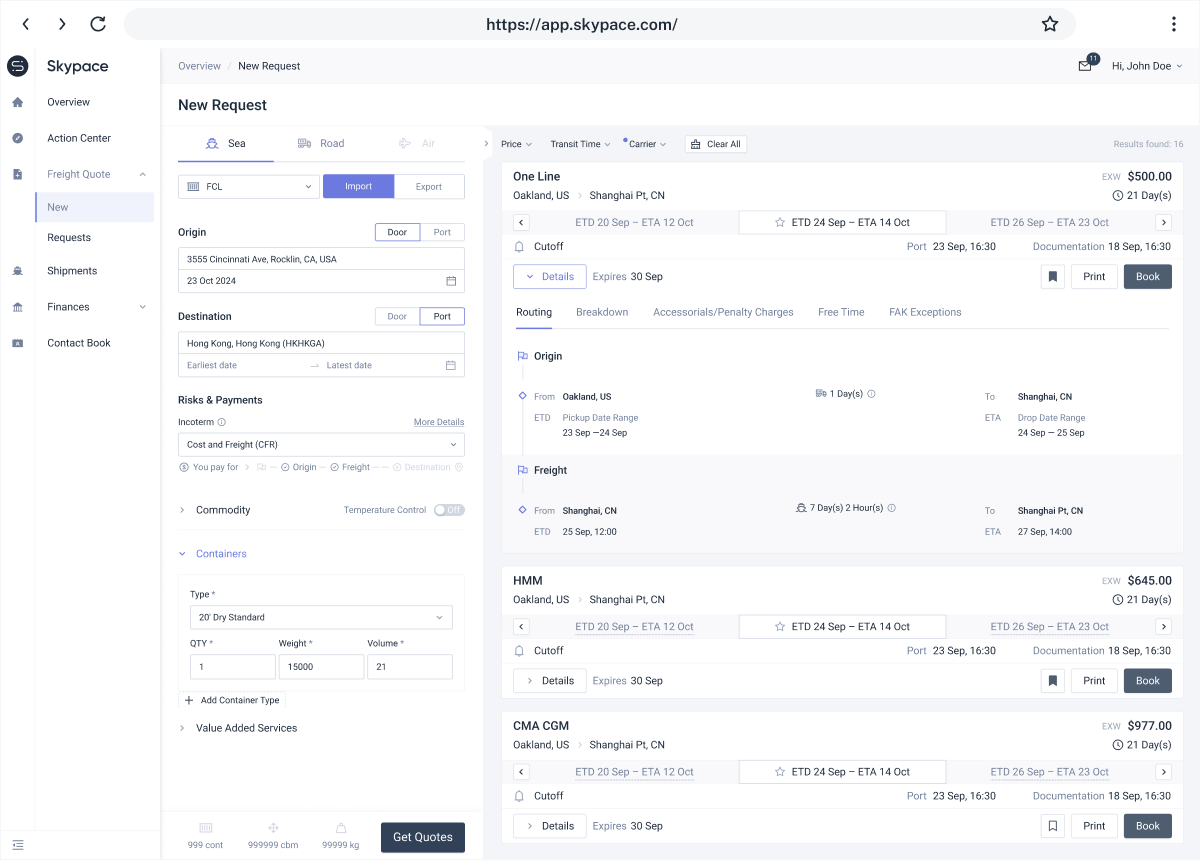 Dashboard mockup