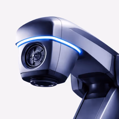 Futuristic LINAC radiotherapy machine close-up