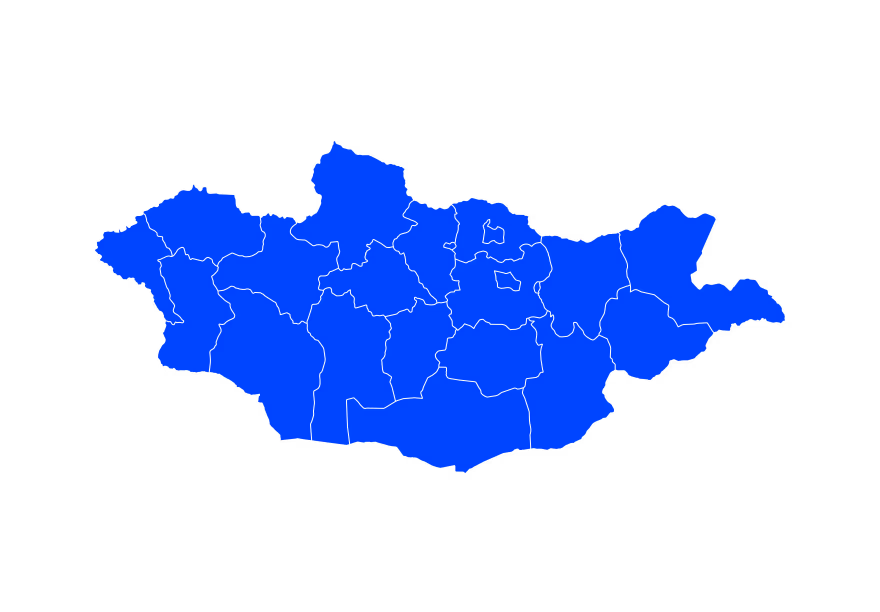 Map of Mongolia with administrative divisions