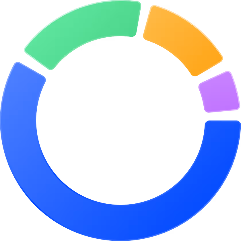Circular segmented progress ring with multicolored sections