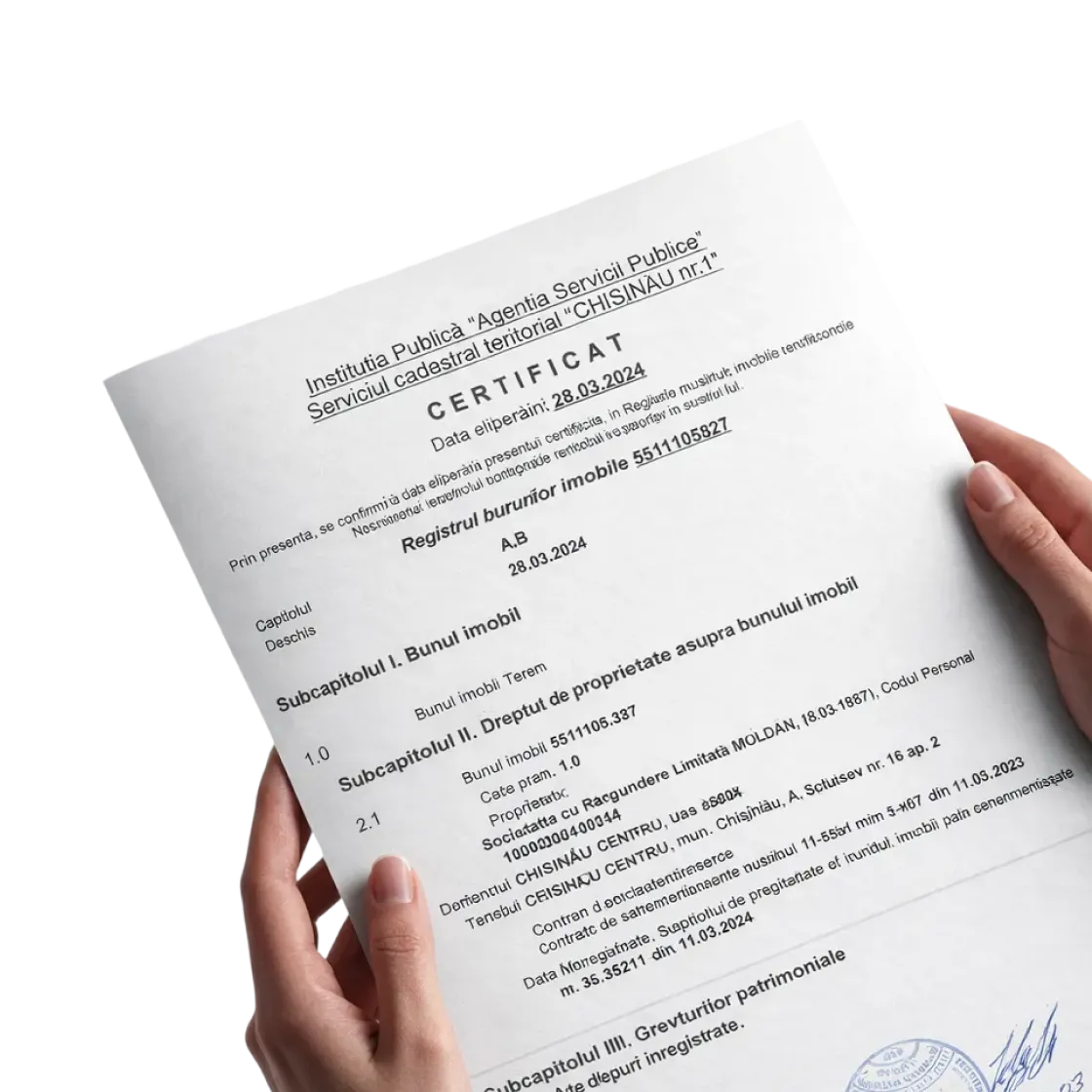 Official government-issued certificate held in hands