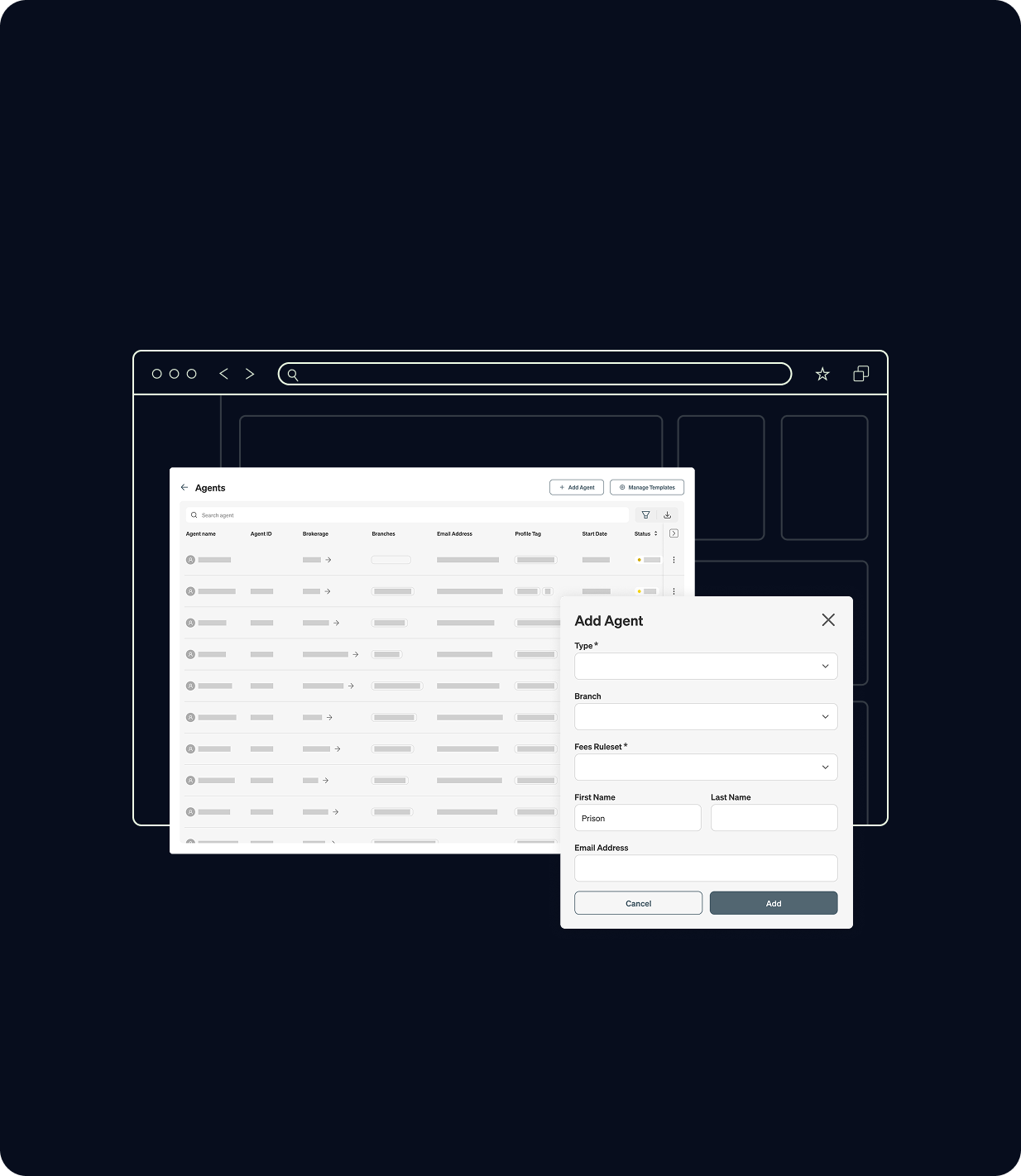 Image of a SaaS software that depicts Transactions and Communications