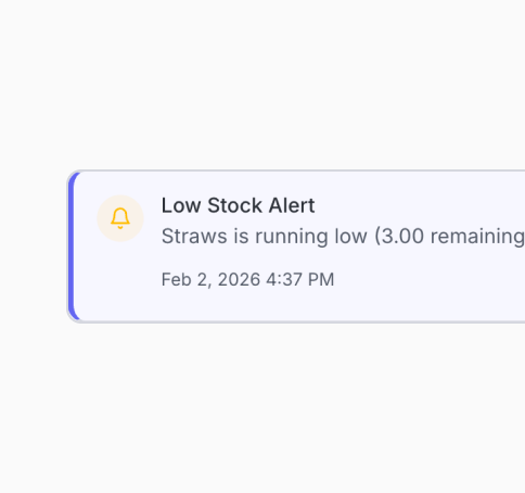 Stash stock health view showing restaurant shortages and waste