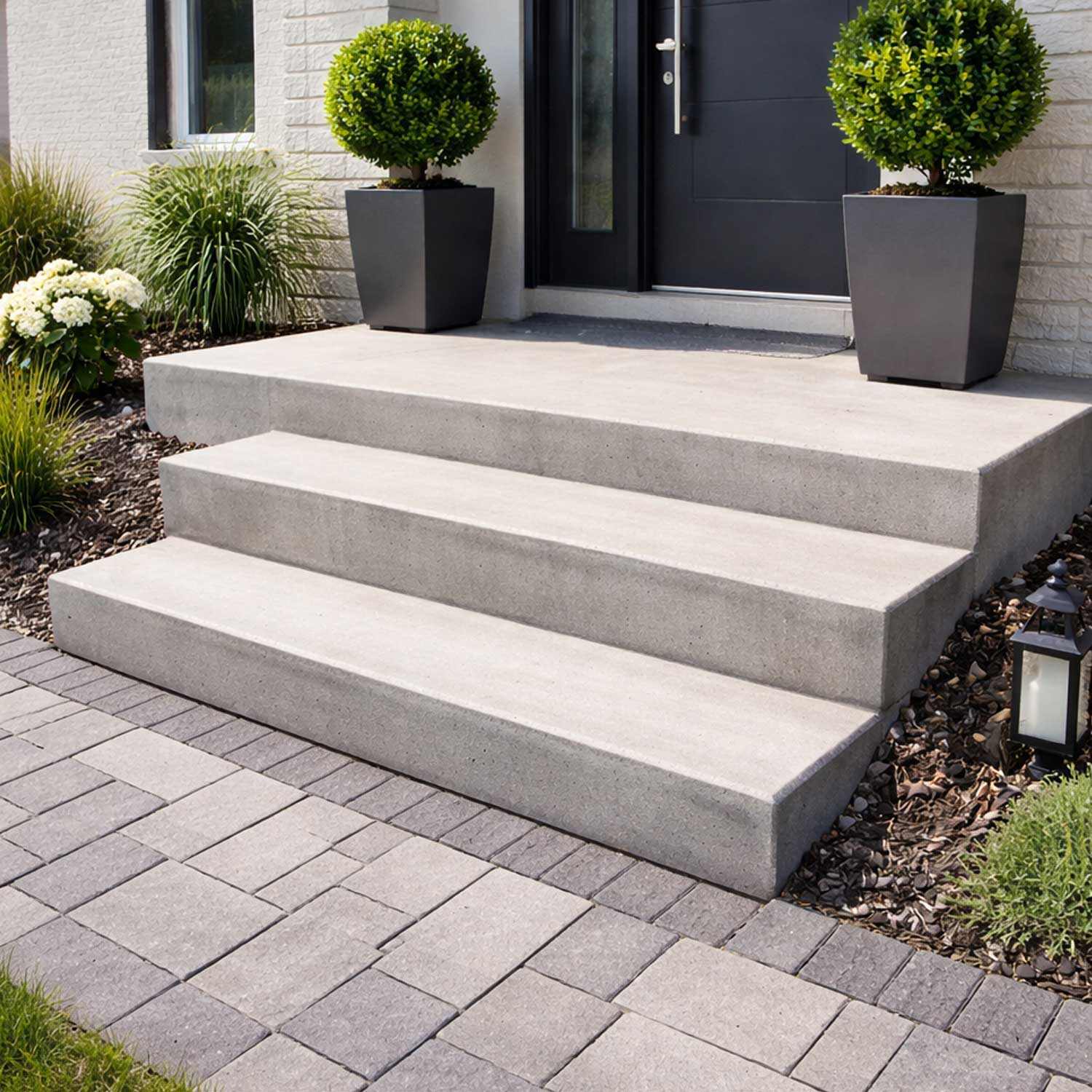 Concrete steps outside front door