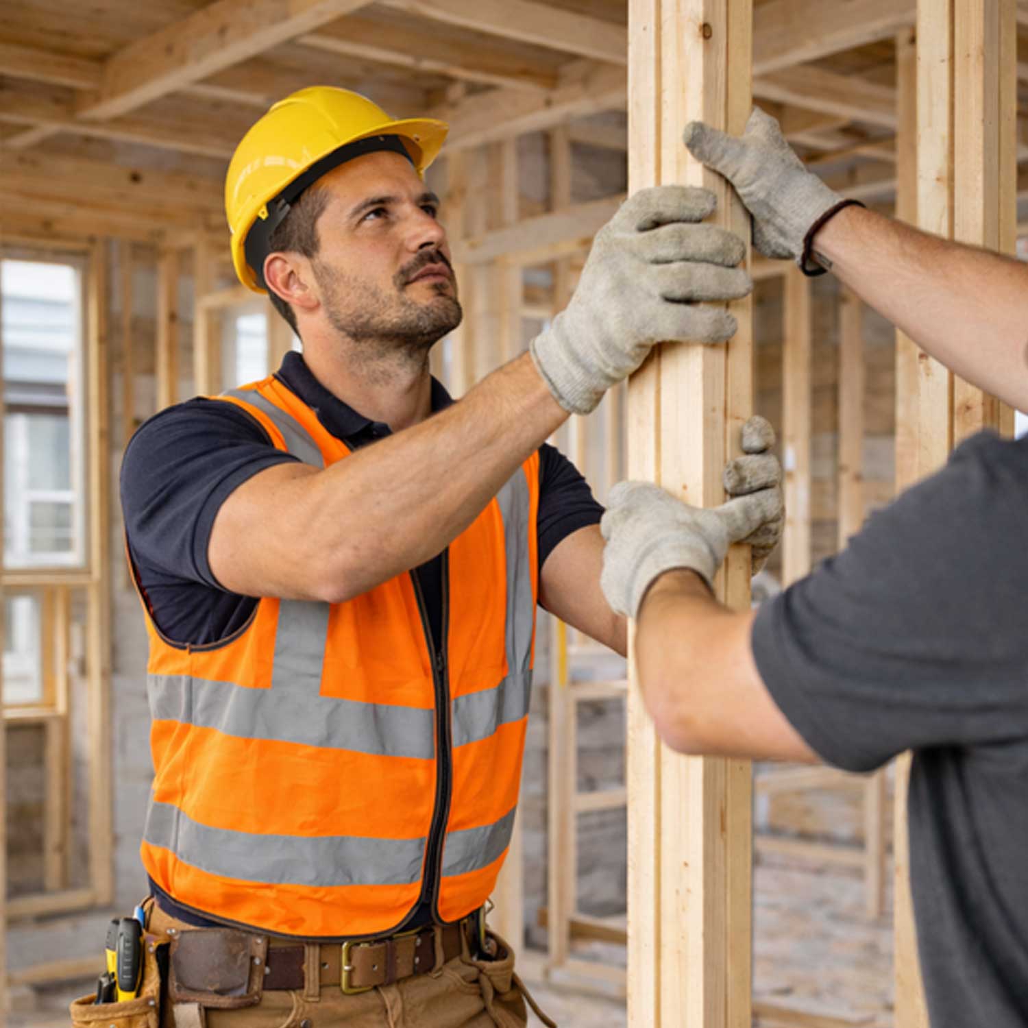 Retaining wall with concrete and wooden panels